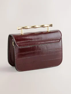 Next Berry Red Gold Hardware Top Handle Bag