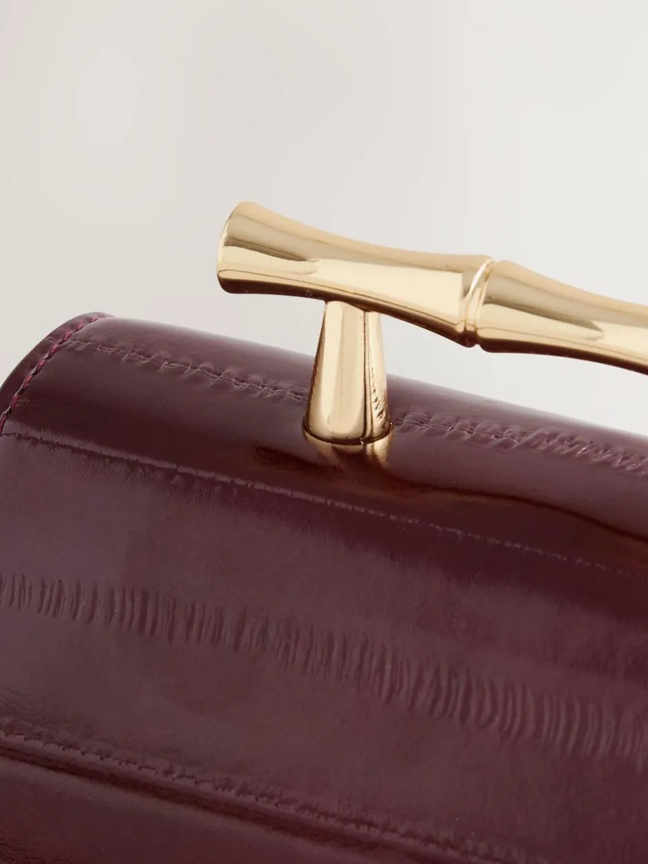 Next Berry Red Gold Hardware Top Handle Bag