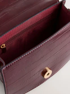 Next Berry Red Gold Hardware Top Handle Bag