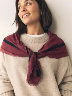 Next Berry Red N Swirl Square Lightweight Scarf Hot