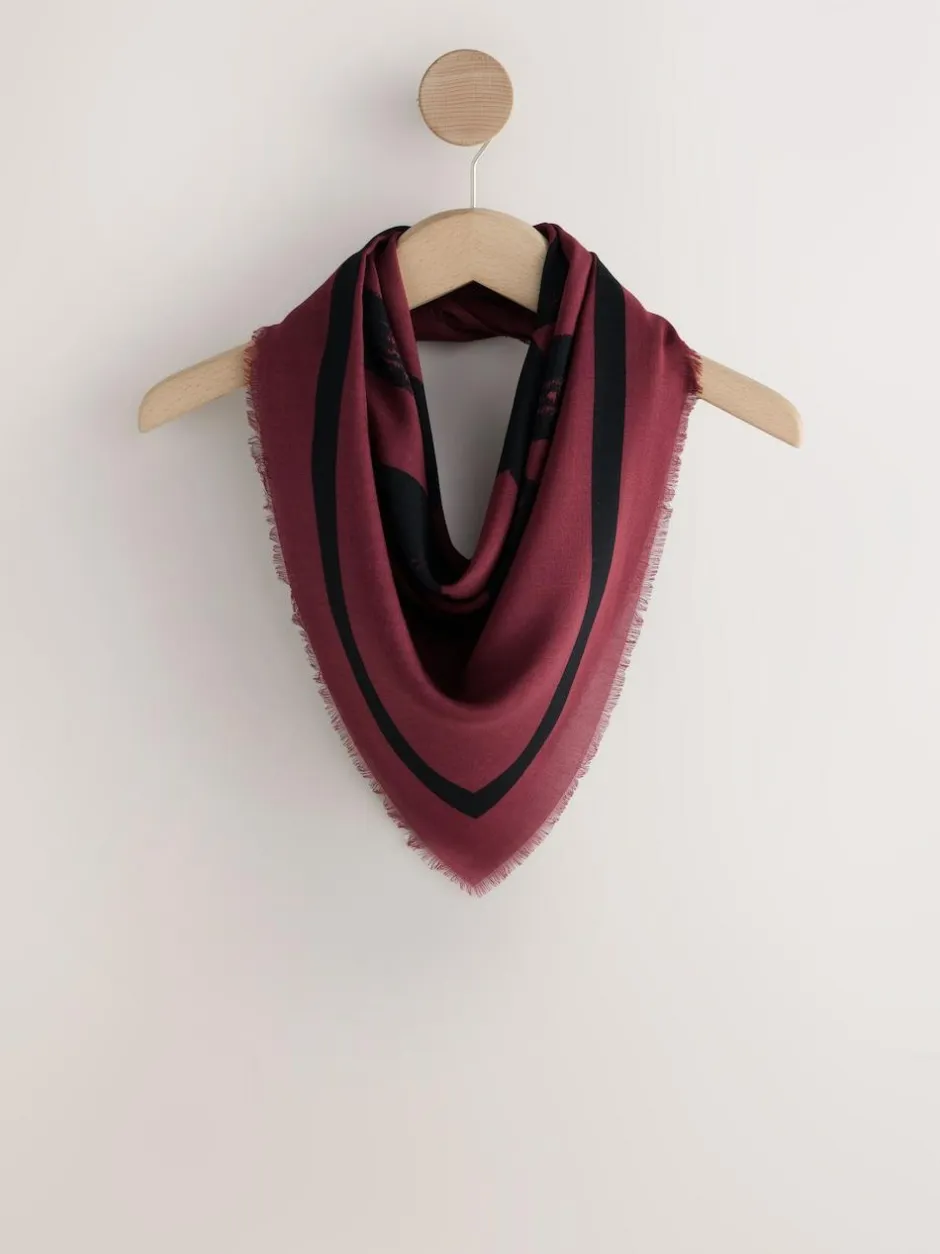 Next Berry Red N Swirl Square Lightweight Scarf Hot