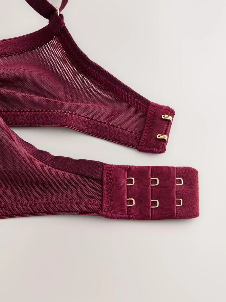 Next Berry Red Pad Balcony Premium Embroidery Bra Online