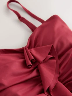 Next Tummy Control Frill Bandeau Swimsuit Berry Wine Best