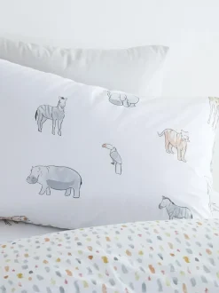 Bianca Natural Kids Zoo Animals 100% Cotton Duvet Cover And Pillowcase Set Best