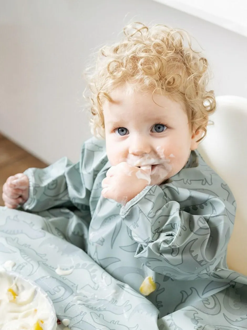 Bibado Green Coverall Weaning Bib - Dino Roar Clearance