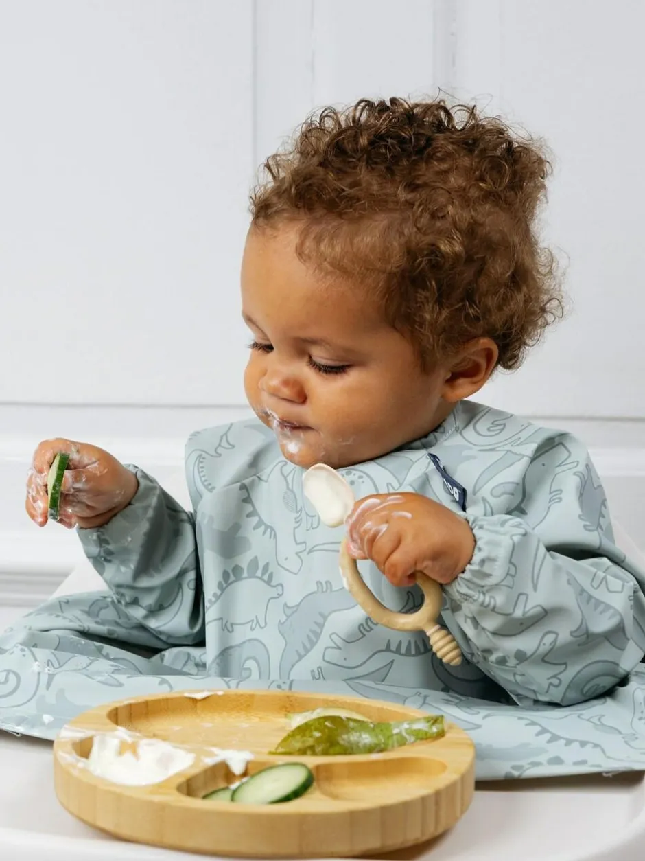 Bibado Green Coverall Weaning Bib - Dino Roar Clearance