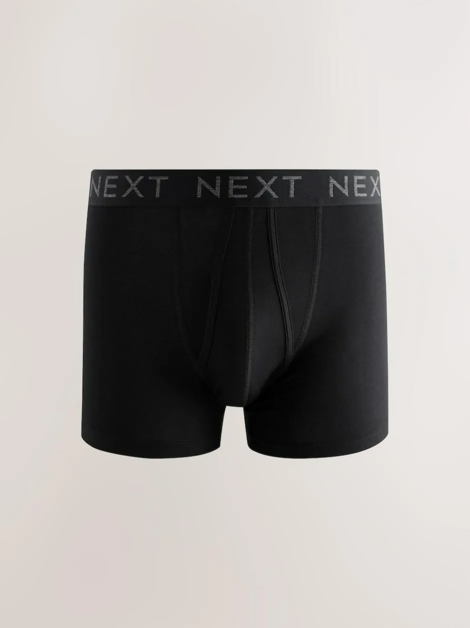 Next Black 5 Pack A-Front Cotton Rich Boxers Sale
