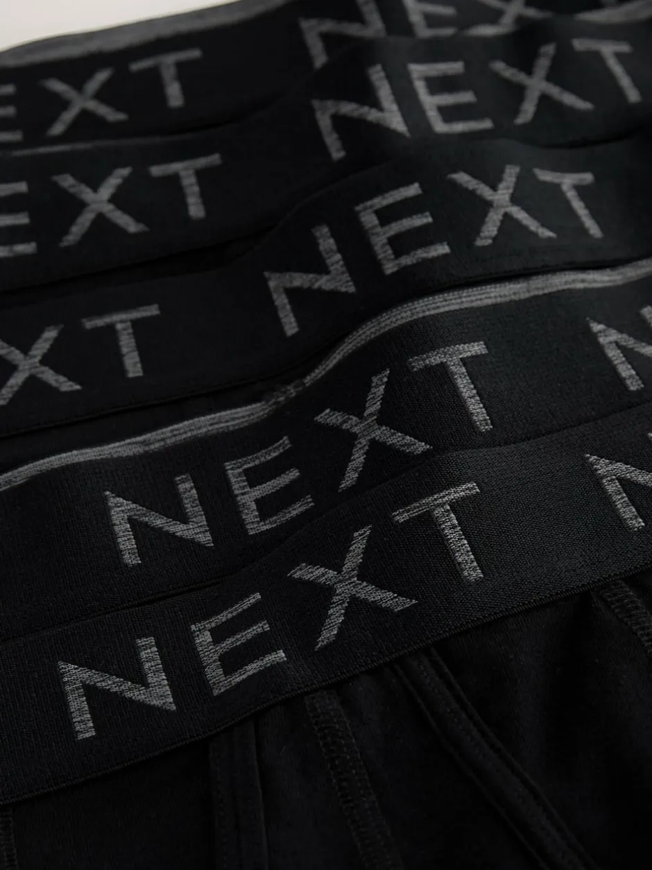 Next Black 5 Pack A-Front Cotton Rich Boxers Sale