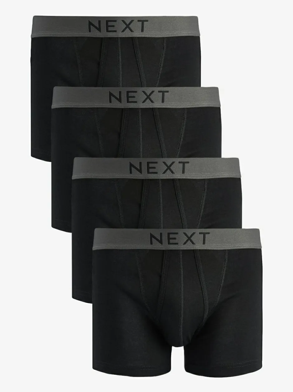 Next 4 pack A-Front Pure 100% Cotton Boxers Black Best