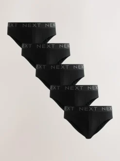 Next 5 Pack Cotton Rich Briefs Black Online