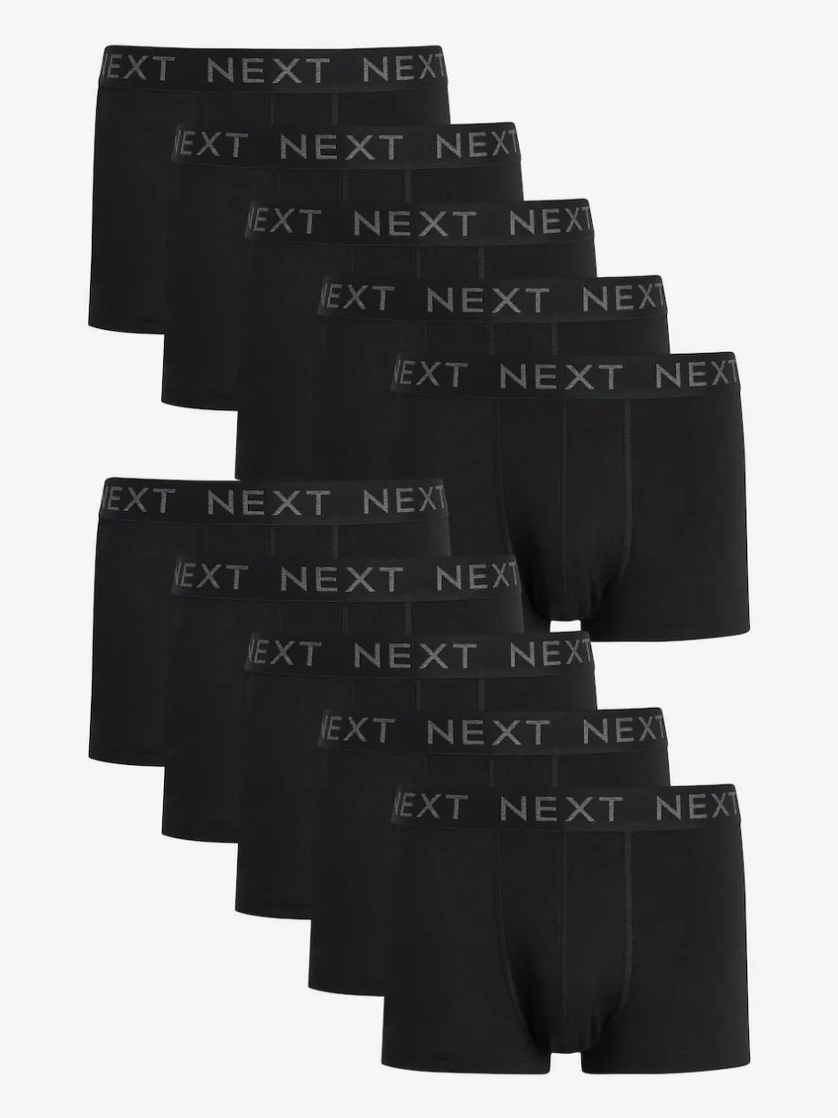 Next Black 10 pack Cotton Rich Blend Hipsters Boxers