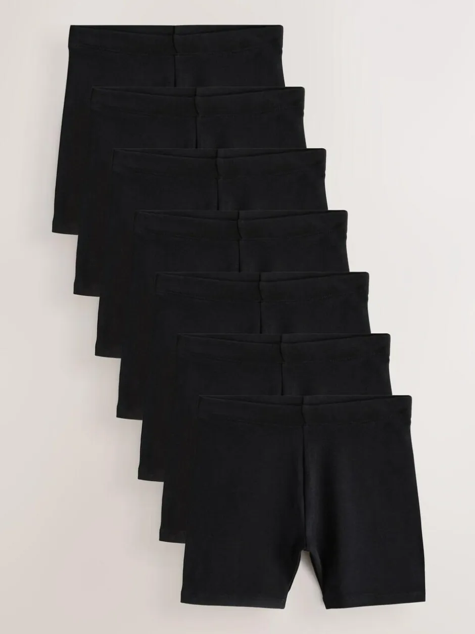 Next Black 7 Pack Cotton Rich Stretch Cycle Shorts (3-16yrs) Discount