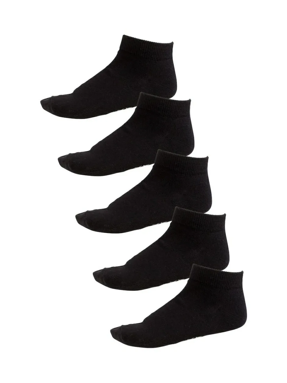 Next 5 Pack Cotton Rich Trainer Socks Black Outlet
