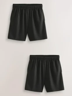 Next 2 Pack Sports Shorts (3-16yrs) Black New