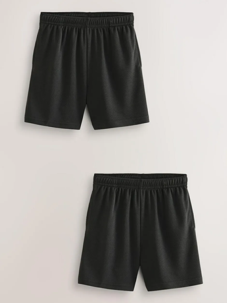 Next 2 Pack Sports Shorts (3-16yrs) Black New