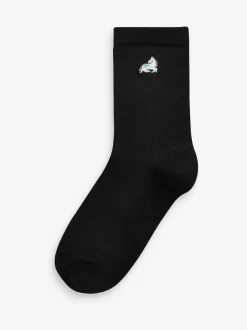 Next Black 5 Pack Unicorn Embroidered Ankle Socks Online
