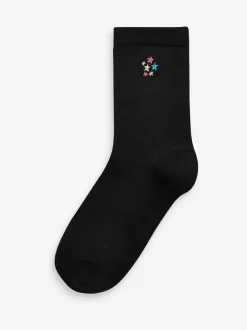 Next Black 5 Pack Unicorn Embroidered Ankle Socks Online
