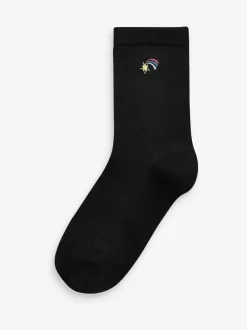 Next Black 5 Pack Unicorn Embroidered Ankle Socks Online