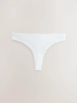 Next Thong Cotton Rich Knickers 7 Pack Black / Pastel Rose Nude / White Discount