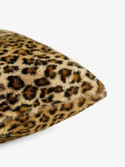 Next Black 50 x 50cm Faux Leopard Print Faux Fur Cushion Clearance