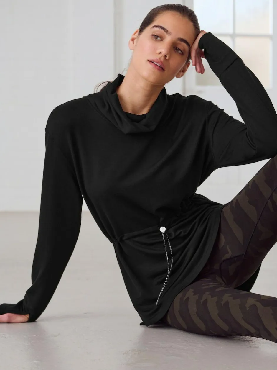 Next Active Cowl Neck Sweat Top Black Outlet