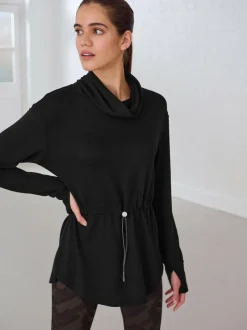 Next Active Cowl Neck Sweat Top Black Outlet