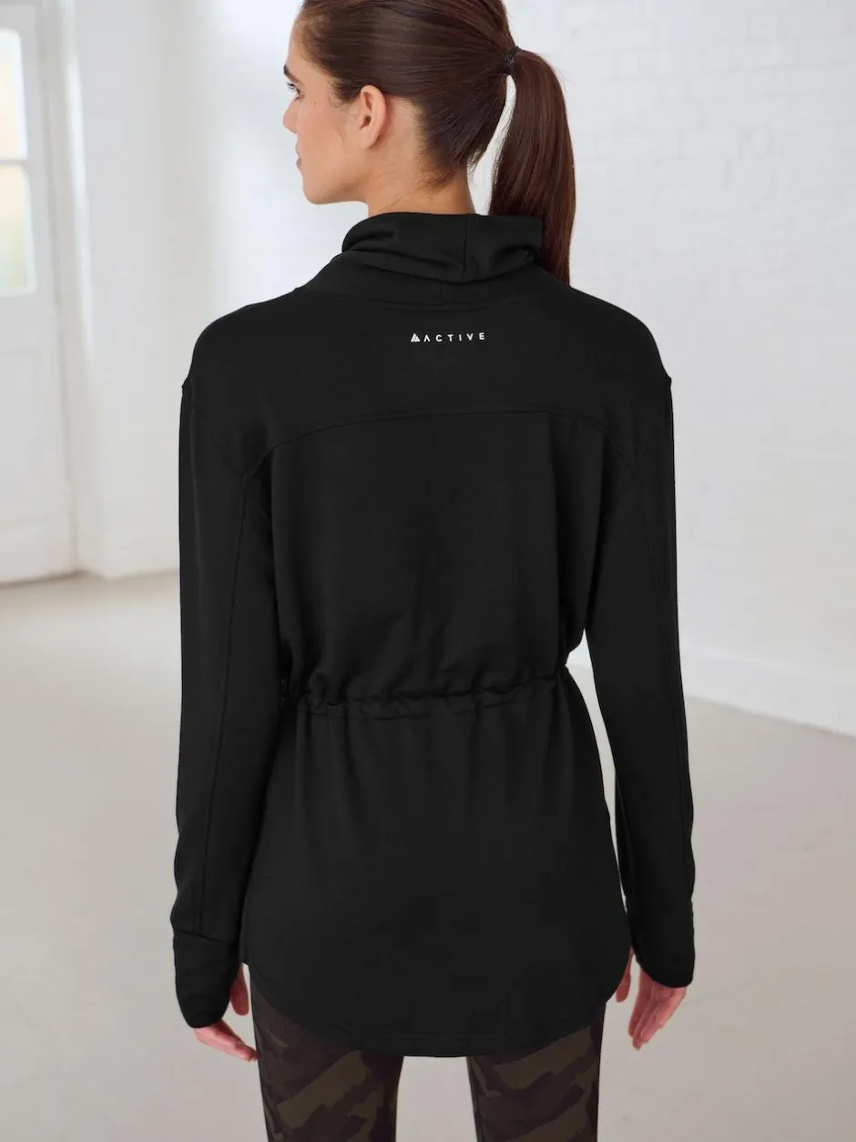 Next Active Cowl Neck Sweat Top Black Outlet