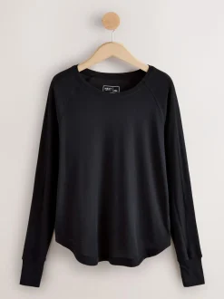 Next Active Crew Neck Long Sleeve T-Shirt Black