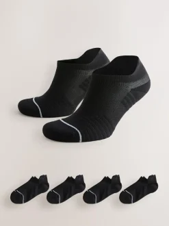 Next Active Cushioned Sports Trainer Socks 4 Pack Black Discount