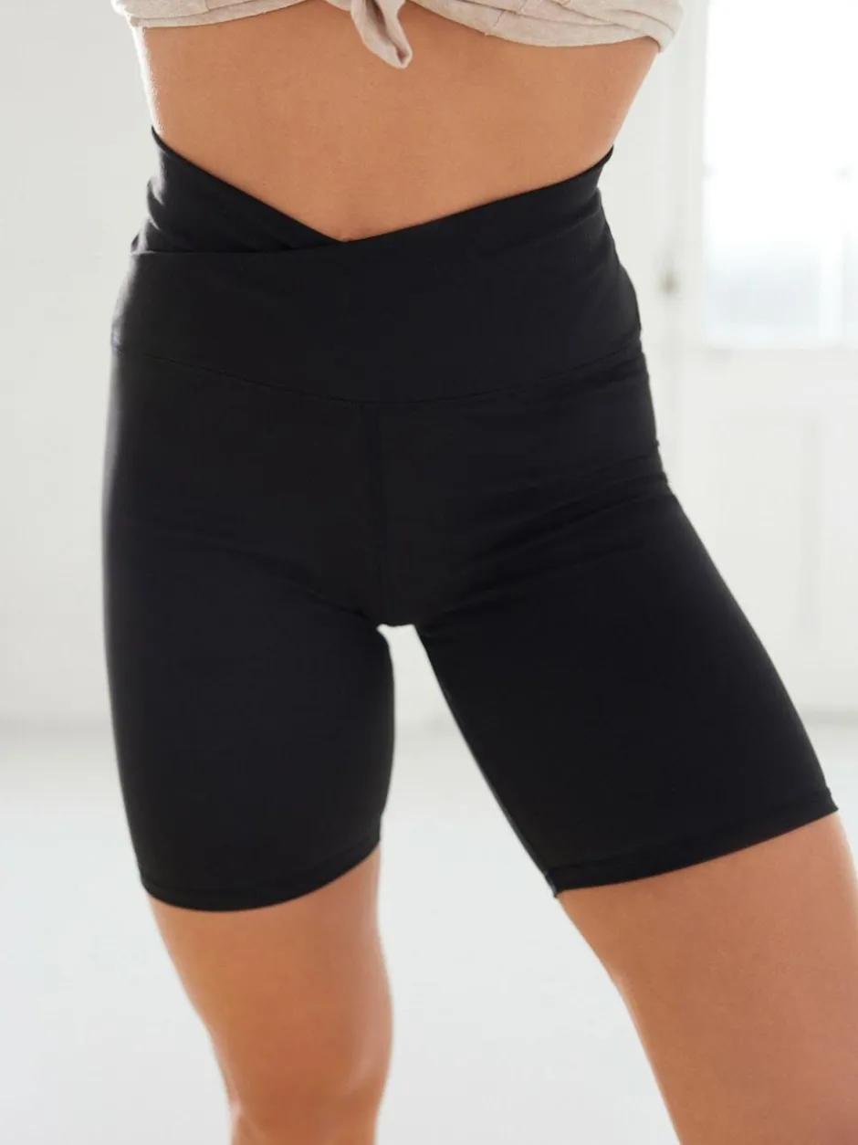 Next Black Active Sports Wrap Waist Cycling Shorts Sale