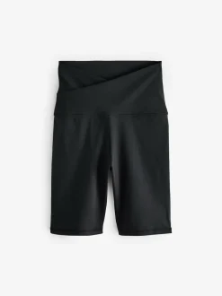 Next Black Active Sports Wrap Waist Cycling Shorts Sale