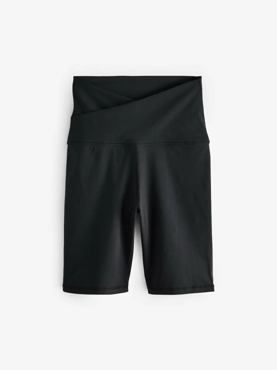 Next Black Active Sports Wrap Waist Cycling Shorts Sale