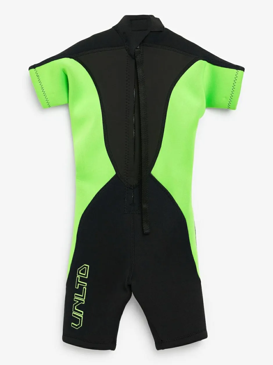 Next Wetsuit (1-16yrs) Black and Green Short Sleeve New