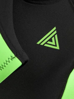 Next Wetsuit (1-16yrs) Black and Green Short Sleeve New