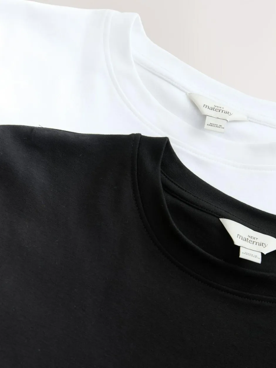 Next Maternity Nursing T-Shirts 2 Pack Black And White Hot