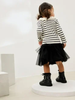 Next Long Sleeve Collar Top (3mths-7yrs) Black And White Stripe Online