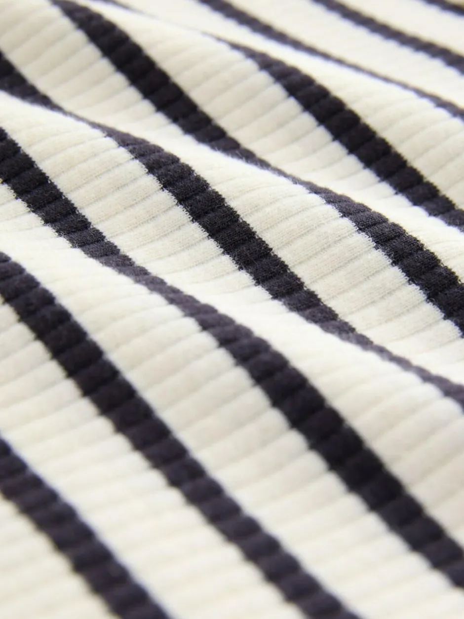 Next Long Sleeve Collar Top (3mths-7yrs) Black And White Stripe Online