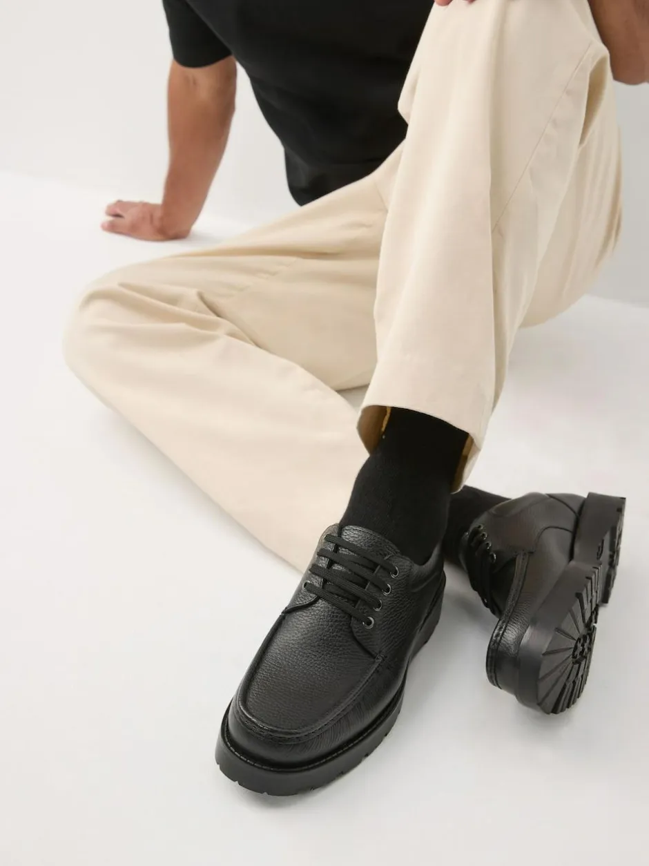 Next Black Apron Leather Shoes Hot