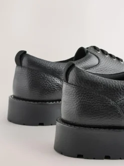 Next Black Apron Leather Shoes Hot