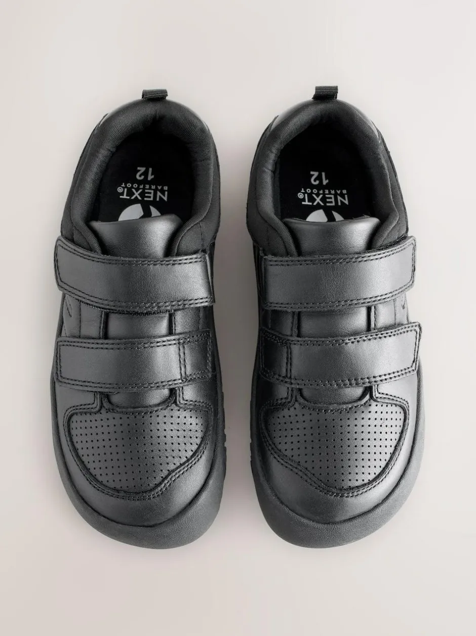 Next Black Barefoot Leather 2 Strap Touch Fastening School Shoes Hot