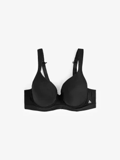 Next B-G Active Sports High Impact Dry Tech Full Cup Wired Bra Black New