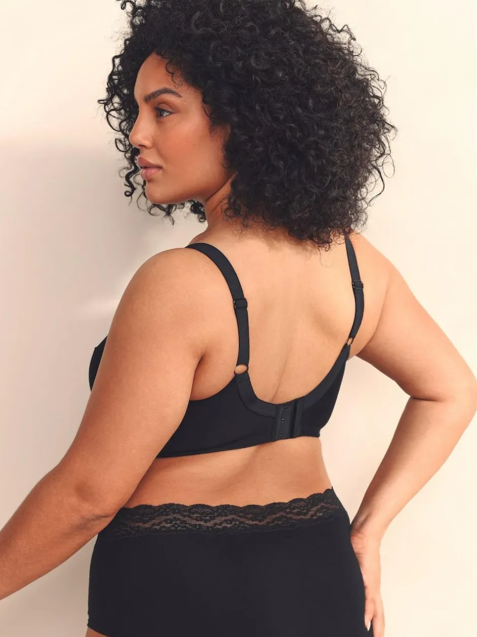 Next B-H Total Support Full Cup Non Wire Cotton Ultimate Comfort Bra Black New