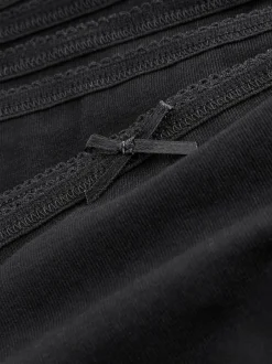 Next Black Bikini Cotton Rich Knickers 5 Pack Clearance