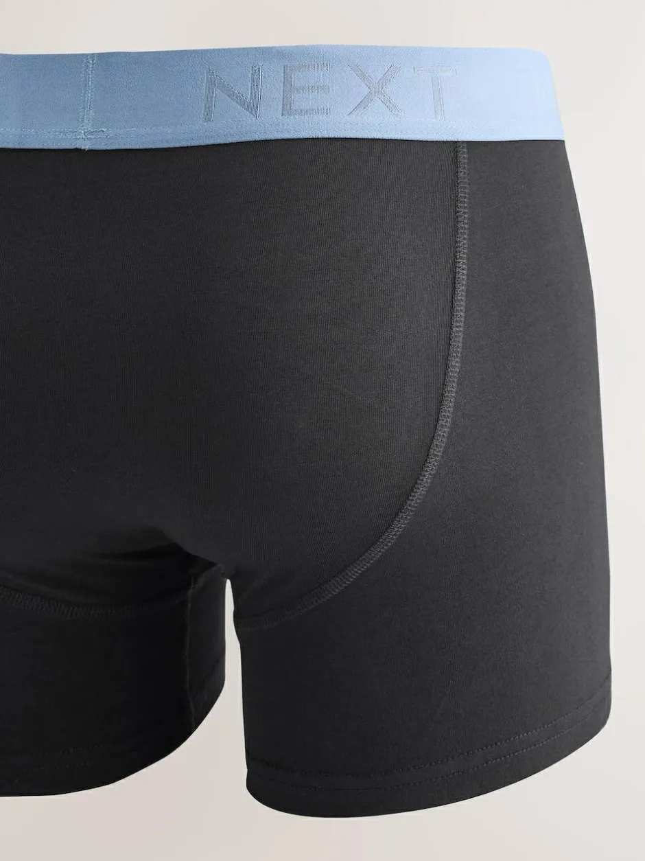 Next Black Blue/Brown Waistbands A-Front Boxers 10 Pack New