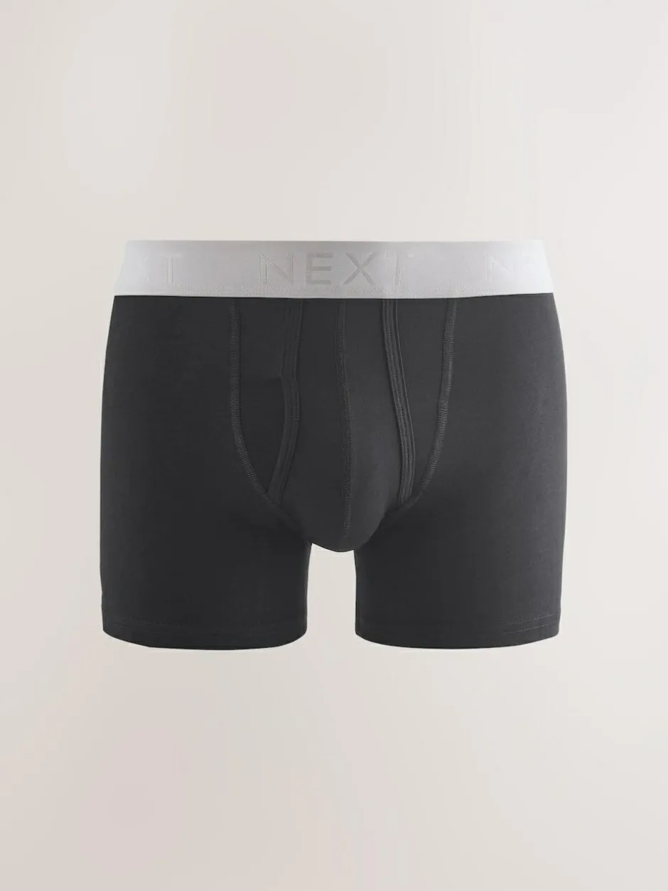 Next Black Blue/Brown Waistbands A-Front Boxers 10 Pack New