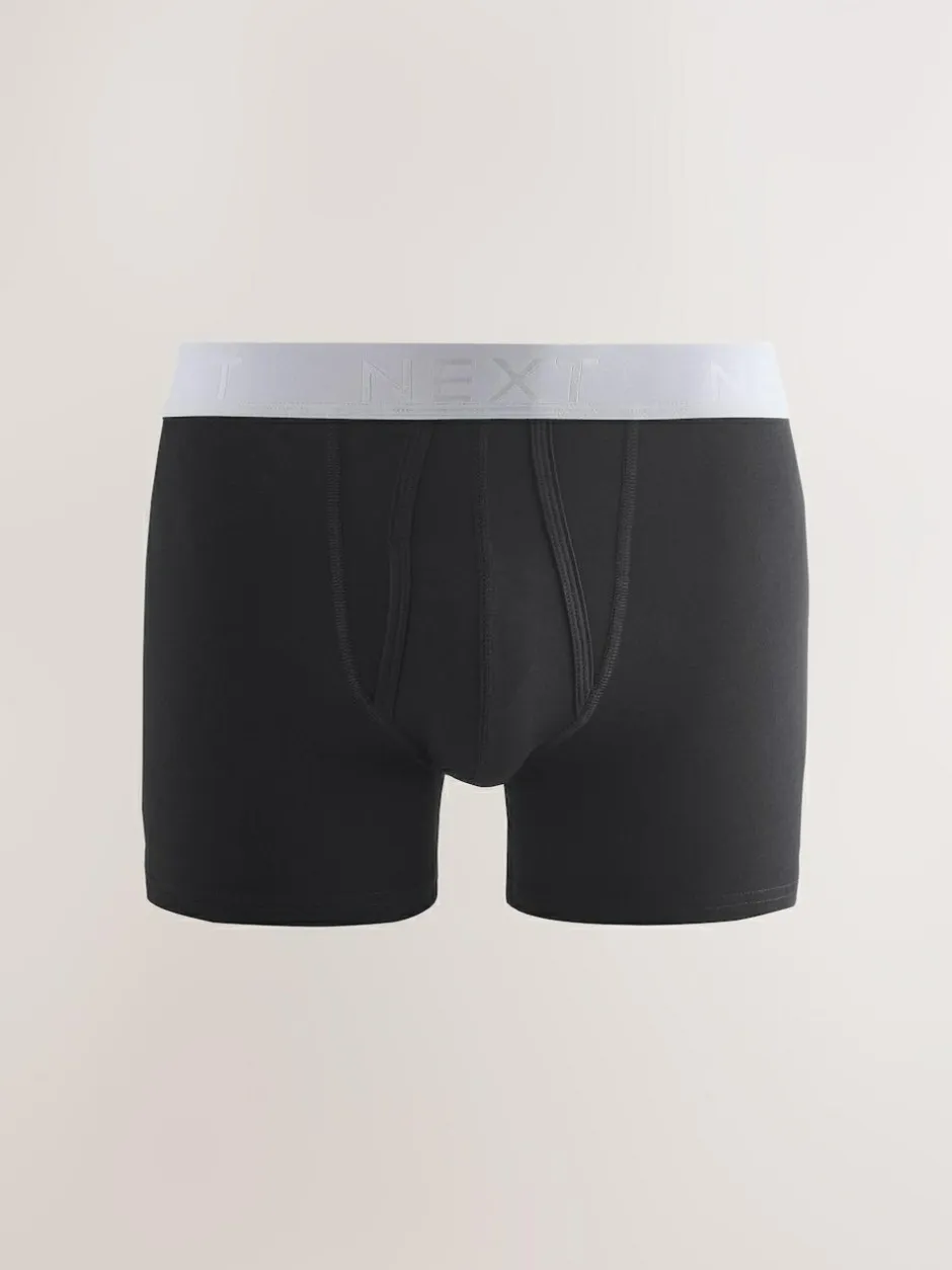 Next Black Blue/Brown Waistbands A-Front Boxers 10 Pack New