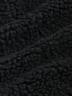 Next Borg Fleece Zip Through Hoodie (3-16yrs) Black Sale