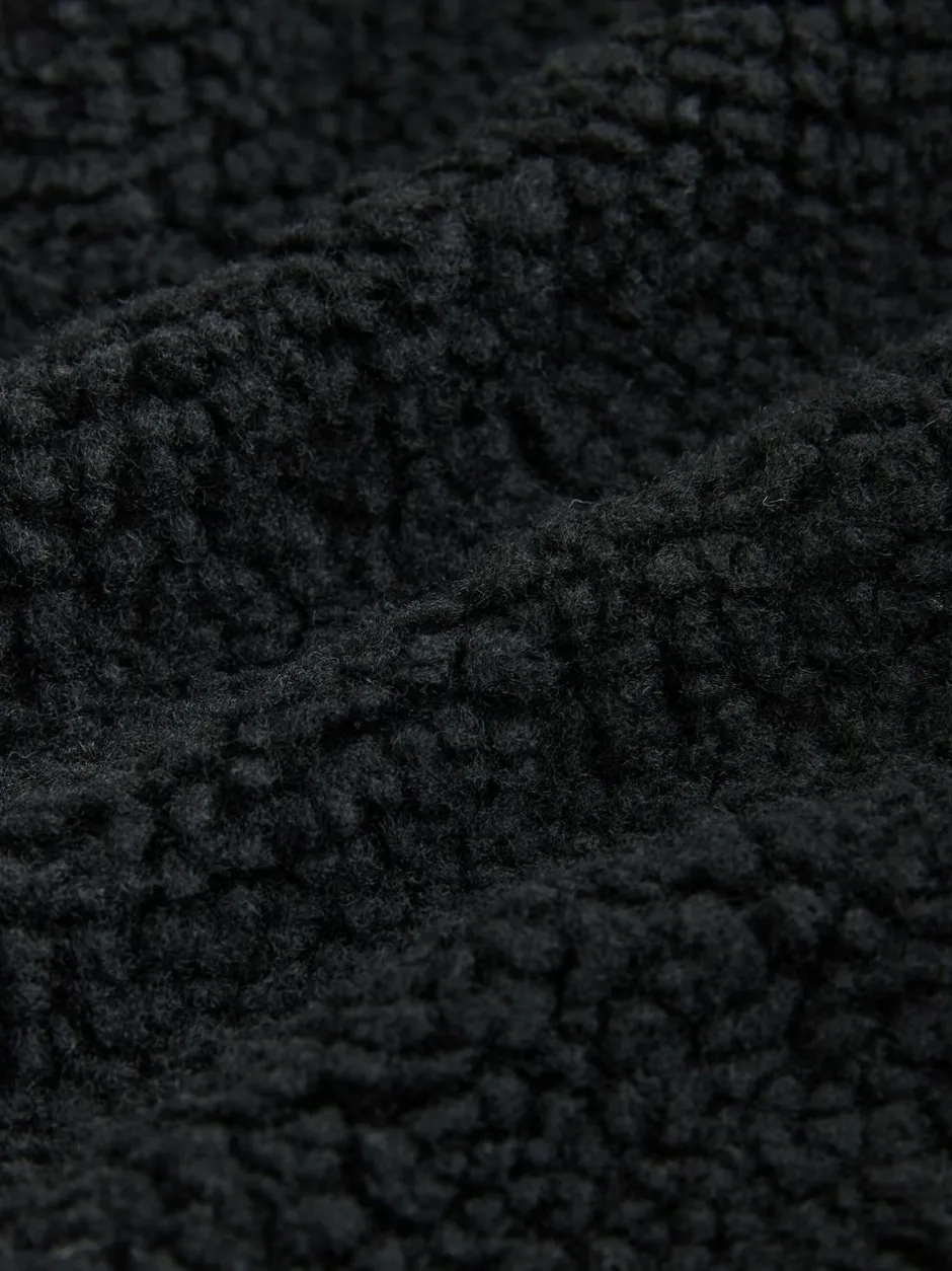 Next Borg Fleece Zip Through Hoodie (3-16yrs) Black Sale