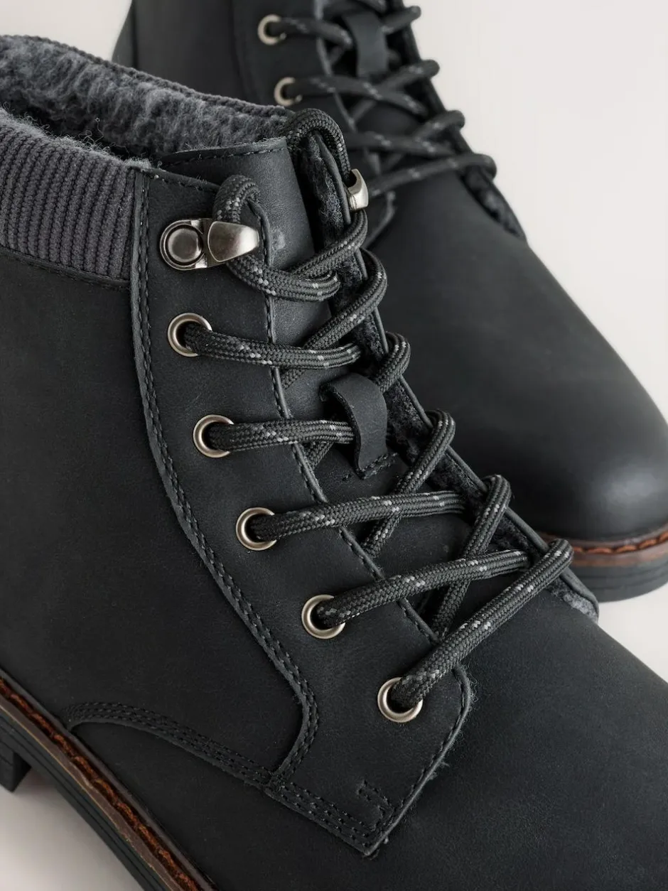 Next Borg Lined Cord Trim Boots Black Hot