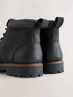 Next Borg Lined Cord Trim Boots Black Hot